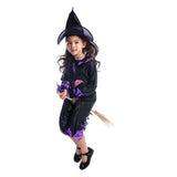 New Purple Bat Witch Costume Cosplay Girls Halloween Costume For Kids Dress