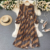 2021 French Spring Summer Women's Floral Chiffon Dress Femme Robe Long Sleeve Fashion Sexy V-Neck Vintage Vestidos Clothing