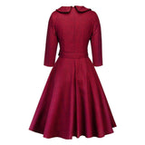 Women Retro Spring Dress 50s 60s Vintage Casual Red Black Plaid Robe Hepburn Rockabilly Office Sundress Plus Size 4XL