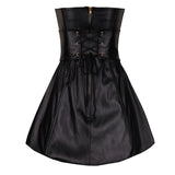 Sexy Corset Gothic Slimming Body Shaper Pole Dancing Party Mini Dress Faux Leather Corselet Plus Size Corsets Bustiers Dress