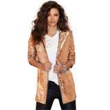 Sequin Blazers Jackets Gold Bling Silver Black Long Sleeve Elegant Suit Coats Night Club Glitter Shiny Punk Outwear