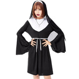 Women Sexy Religious Sister Bad Habit Nun Costume Cosplay Uniform for Female Adult Halloween Party Fancy Dress