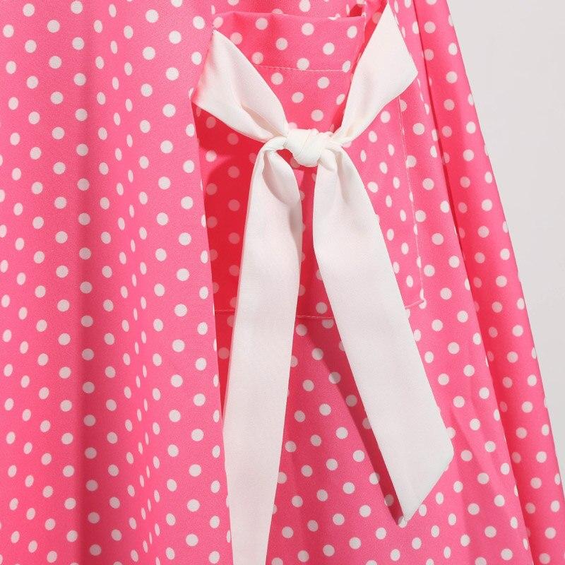 Red V Neck Tie Pocket Polka Dot 1950S Vintage Slim Pinup Summer Sleeveless Elegant Party A Line Dress