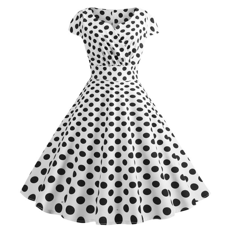 Slim Short Sleeve Vintage Hepburn Style Dress