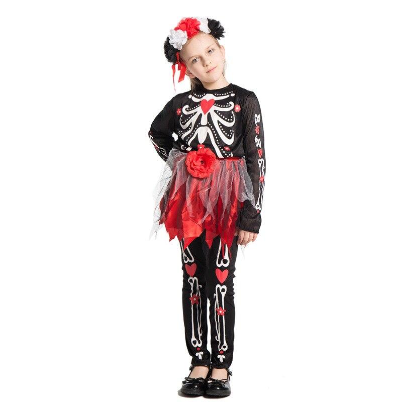 Mexico Death Day Cosutme Cosplay For Girls Halloween Costume For Kids