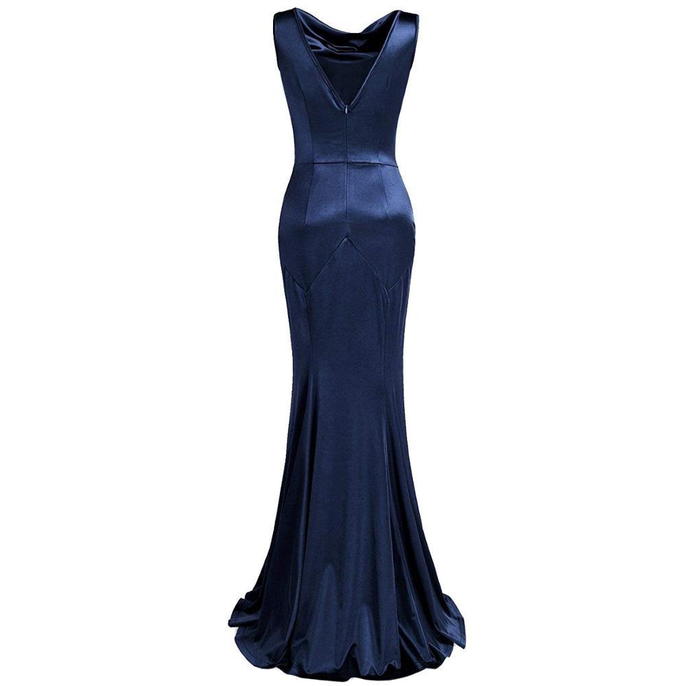 Elastic Mermaid Long Evening Dresses Charming And Sexy Backless O-neck Formal Dress Fashion Robe Party Gown