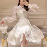 Elegant Fairy Dress Women French Style Designer Party Long Sleeve Vintage Chiffon Dress Women's Clothing