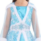Girls Elsa Costume Cosplay Snow Queen Dress Halloween Costume For Kids Christmas Dress Up Suit