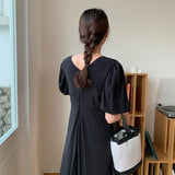 Fashion Women V-Neck Short Sleeve Elegant Casual A-line Dresses 2021 Summer Female Party Vestidos