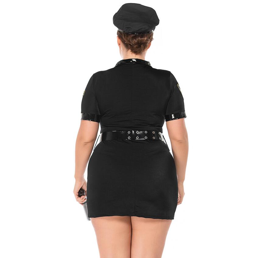 Adult Sexy Female Cop Police Officer Uniform Police Dress Hat Baton Belt Handcuff Cosplay Halloween Party Policewomen Costume