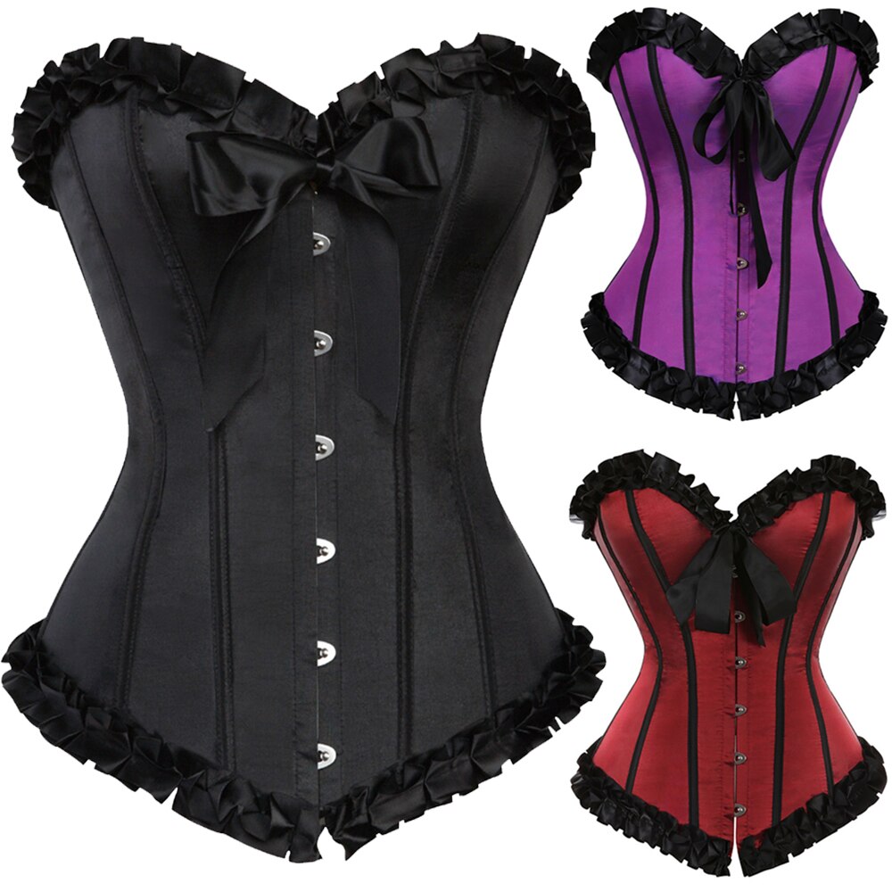 Halloween Sexy Boned Lace up Bustiers Lingerie Tops Corsets Shaper Vintage Burlesque Party Costumes