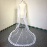 New Eyelash Lace 1.5M/3M Long High-end Bridal Veil White/Ivory Wedding Veil Mantilla Wedding Accessories