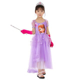 Girls Elsa Anna Dress Ice Queen Costume Cosplay Halloween Costume For Kids Christmas Carnival Performance Party For Children