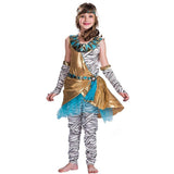 Cleopatra Mummy Costume For Kids Zombie Cosplay Girls Halloween Costume For Kids Ancient Egypt Dress Carnival Children Suit
