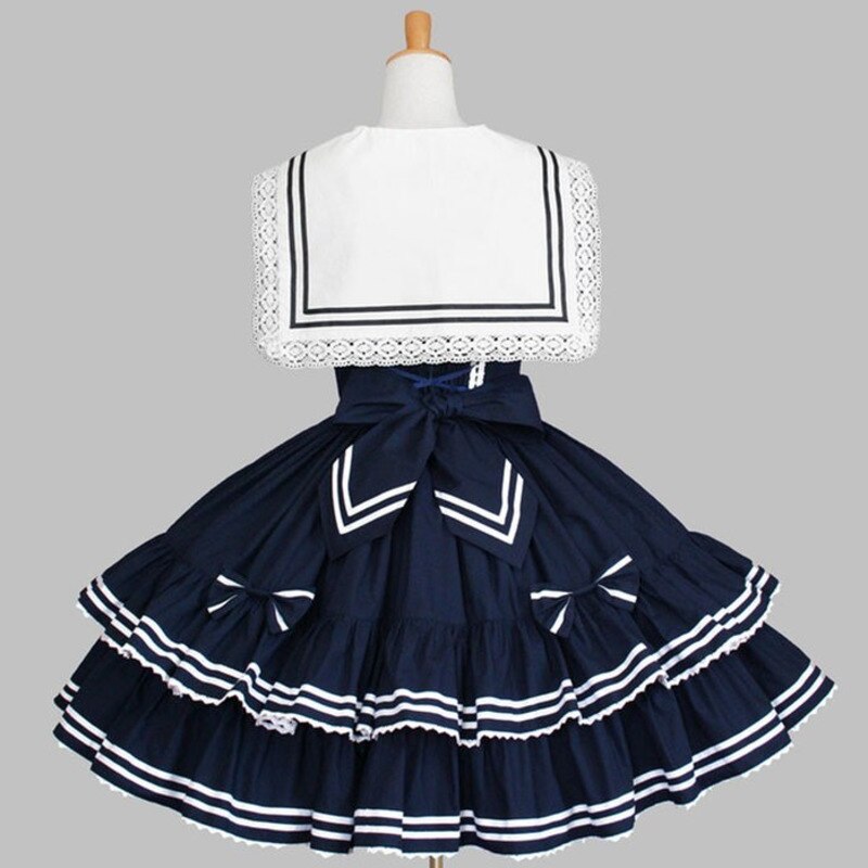 Japanese Style Mori Girl Lolita Dress Sailor Collar Kawaii Cute Patchwork Color Princess Maid Costume Stage Ball Gown Customized