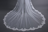 New 3m Veil Simple Long Section Trailing Bridal Veil Ivory Lace Wedding Veil With Comb One Layer