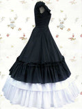 Women Gothic Vintage Ruffle Lolita Dress Female Retro Layer Ball Gown Theater Cinderella Maid Slave Cosplay Performance Dresses