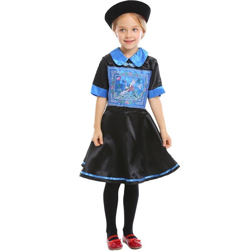 Chinese Zombie Costumes Cosplay Kids Children Qing Dynasty Of China Halloween Costume For Kids Carnival Performance Party Suit