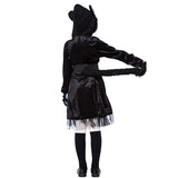Girls Black Cat Costume Cosplay Kids Full Sets Halloween Costume For Kids Carnival Party Clothing