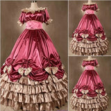 Customized Masquerade Party Ball Gown Retro Ruffles Cake Layer Lolita Long Dress Performance Costumes For Theater Four Colors