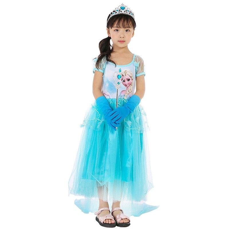 Girls Elsa Anna Dress Ice Queen Costume Cosplay Halloween Costume For Kids Christmas Carnival Performance Party For Children