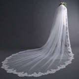 New 3m Veil Simple Long Section Trailing Bridal Veil Ivory Lace Wedding Veil With Comb One Layer