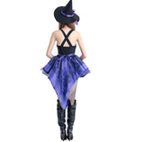 Halloween Witch Costume Women Sexy Swallow Tail Braces Dress With Black Witch Hat Carnival Party Costume