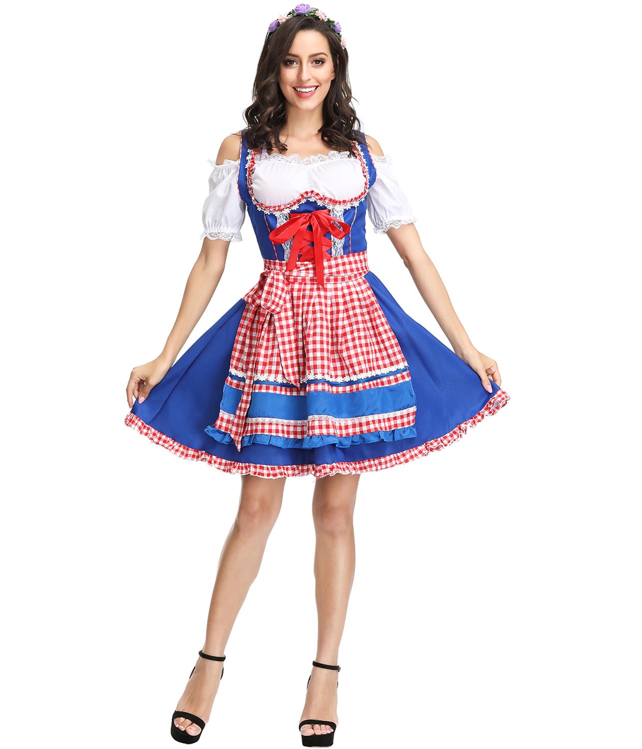 Sexy Ladies Bavarian Oktoberfest Costume Dirndl Wench German Waitress Beer Maid Costume Beer Girl Fancy Dress
