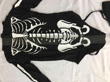 Women Skeleton Pattern Tight Bodysuit Long Sleeve Jumpsuit Halloween Party Horror Costume Funny Demon Skull Cosplay Outfit