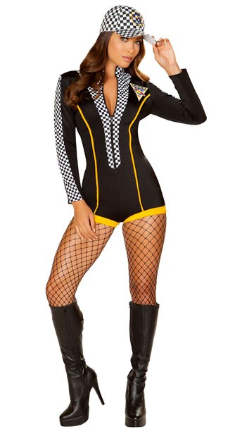 Sexy Lady Super Car Racer Racing Driver Fancy Costume For Halloween Party