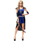 Deluxe Medieval Adult Women Roman Warrior Costumes Halloween Party Sexy King Slayer Fancy Dress