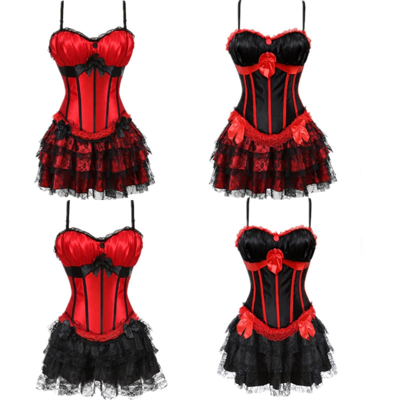 Sexy Overbust Corset Bustier Dress Costume Gothic Corsets Women