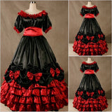 Customized Masquerade Party Ball Gown Retro Ruffles Cake Layer Lolita Long Dress Performance Costumes For Theater Four Colors