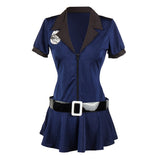 Size S-XXXL Blue Women Sexy Cop Uniform Police Costume Halloween Cosplay Policewomen Fancy Dress