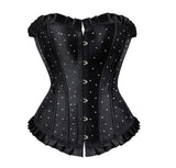 S-6XL Hot Sexy Corset Satin Bone Lace Up Overbust Corset and Bustier Body Shaper Strapless Corset