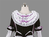 Fashion Women Retro Victorian Lolita Velvet Dress Birthday Evening Party Lace Ruffled Gothic Dress Bowknot Patchwork Costume