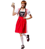 Adult Womens German Beer Girl Costume Fraulein Dirndl Fancy Dress Oktoberfest Maid Costume Halloween Party Outfit