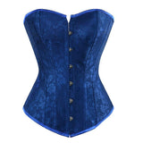 Corselet Corset Jacquard Wedding Party Sexy Corsage Overbust Corsets and Bustiers Slimming Blue Shaperwear Women Corzzet S-2XL