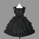 Women Tailored Dress Lolita Dress Chiffon Lace Medieval Gothic Dress Princess Cosplay Halloween Costumes for Party Gown