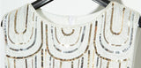 Luxury Embroidery Sleeveless Elastic Waist Vintage Chiffon Mini Party Dress 1920s Beaded Sequin Little Black Dress
