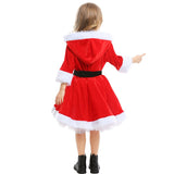 Deluxe Santa Claus Costume Cosplay girls Christmas Costume For kids Santa Claus Dress Suit