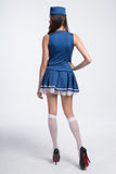 3 Pcs Blue High Quality Adult Sexy Female Dress Sailor Girls Costumes Womens Sea Sailor Costume Cosplay Navy Uniforms