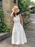 New Summer Women Slim Comfortable Fashion Tide Designer Runway Chic Casual White Dress