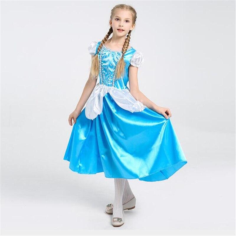 Deluxe Girl Cinderella Maid Costume Halloween Kids Princess Cosplay Clothing Children Dress
