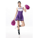 Hot Sale High School Girls Cheerleading Costume Sleeveless Cheerleader Uniform Glee Style Cheerleading Dress XS-XL