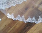 Elegant 3*3 Meters White/Ivory Appliqued Mantilla Bridal Veil Wedding Veil Long With Comb Wedding Accessories