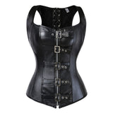 Steampunk Black Body Corset Steel Boned Lace up Overbust Corset Women Waist Corsets and Bustiers Costumes Plus Size S-6XL Top
