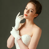 New In Stock Satin Finger Bride Gloves Women Wedding Accessories