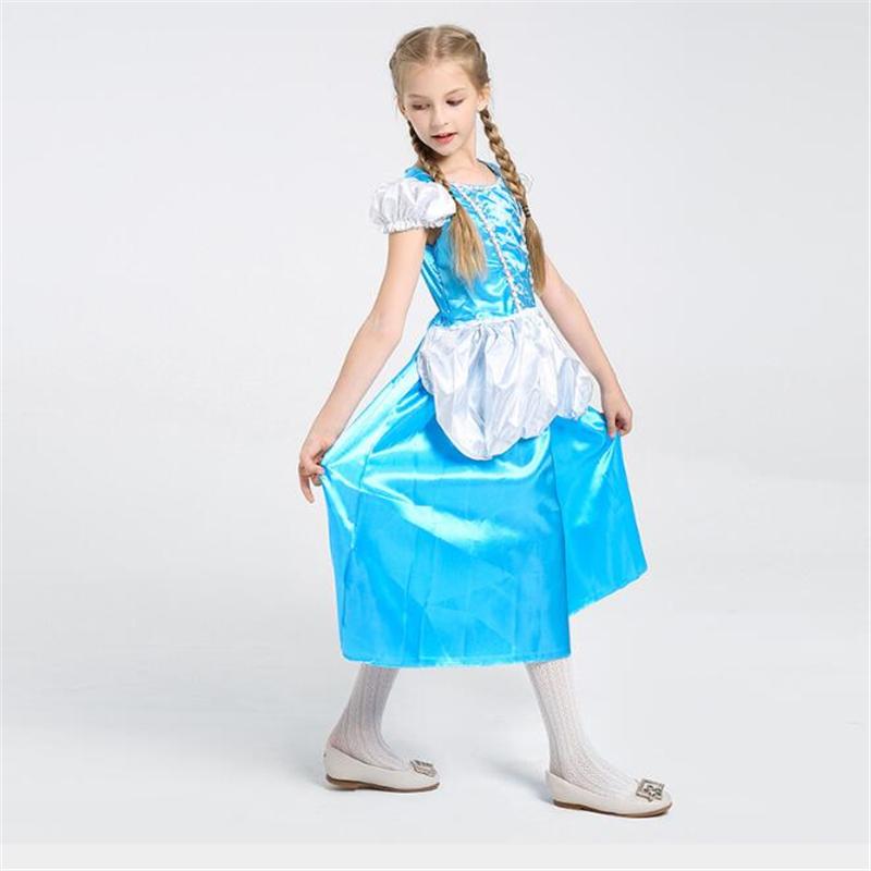 Deluxe Girl Cinderella Maid Costume Halloween Kids Princess Cosplay Clothing Children Dress