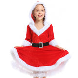 Deluxe Santa Claus Costume Cosplay girls Christmas Costume For kids Santa Claus Dress Suit